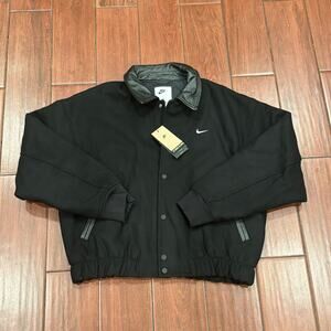 Nike Sportswear Wool Varsity Jacket Black FZ1168-010 Men’s Size Medium